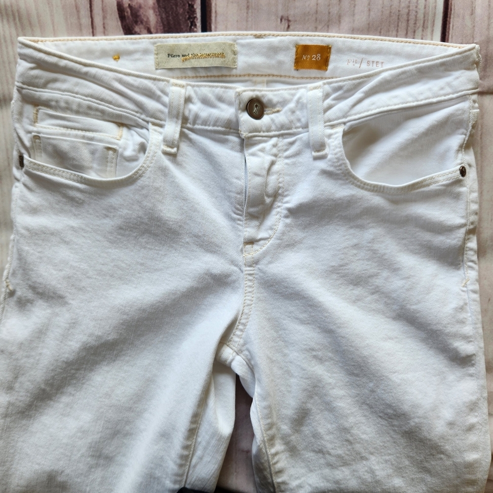 Anthropologie Pilcro Letterpress "Stet" Skinny Ankle Jean White, Women's Size 28 - Picture 5 of 11